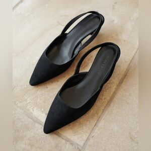 Jenni Kayne Suede Kitten Heel Black Size 39